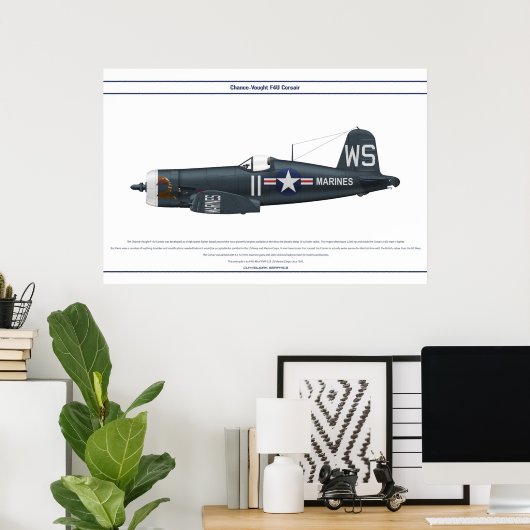 Corsair USA VMF-323 Poster (Heimbüro)