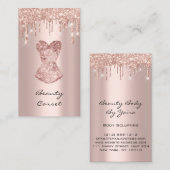 Corset Brautparty Hochzeit. Rose Visitenkarte (Vorne/Hinten)