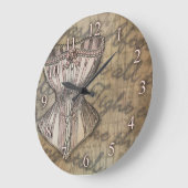 Corset Collage Große Wanduhr (Winkel)