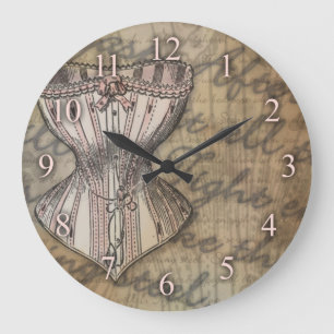 Corset Collage Große Wanduhr