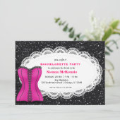 Corset-Junggeselinnen-Abschied Einladung (Stehend Vorderseite)