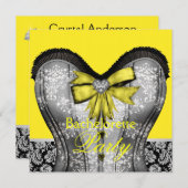 Corset Junggeselinnen-Abschied Einladung (Vorne/Hinten)