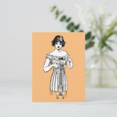 CORSET LADY POSTCARD POSTKARTE (Stehend Vorderseite)
