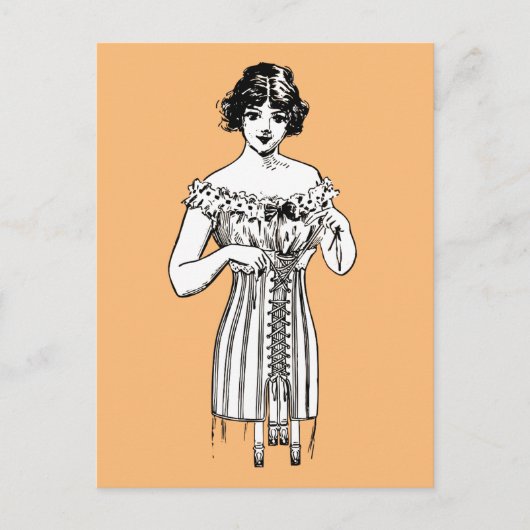 CORSET LADY POSTCARD POSTKARTE (Vorderseite)