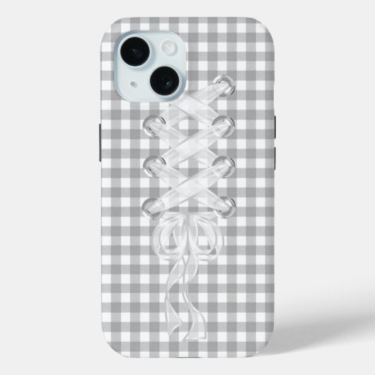Corset Ribbon Lacing on Gingham Case-Mate iPhone Hülle (Rückseite)