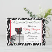 Corset Zebra Dusche Einladung (Stehend Vorderseite)