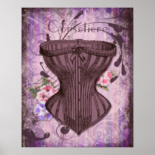Corsetiere I Corset Illustration Poster (Vorne)