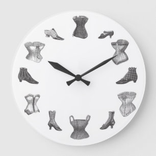 Corsets and Shoes Große Wanduhr