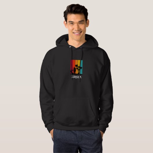 Corsica Holiday Vacation Souvenir Retro Surfing Hoodie (Vorne ganz)