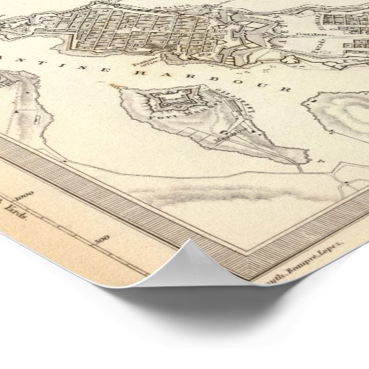 Corsica, Sardinia, Balearic Islands, Valletta Poster (Ecke)