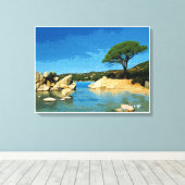 Corsica, Strand von Palombaggia Leinwanddruck (Insitu (Holzboden))