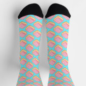 Cortadillo Mexican Pink Pan Dulce Cake Socken (Oben)
