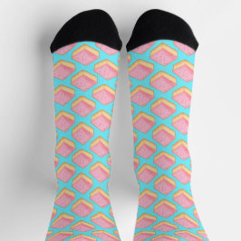 Cortadillo Mexican Pink Pan Dulce Cake Socken