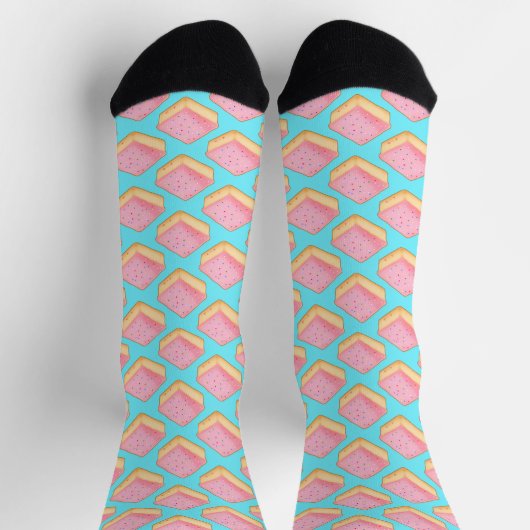 Cortadillo Mexican Pink Pan Dulce Cake Socken (Oben)