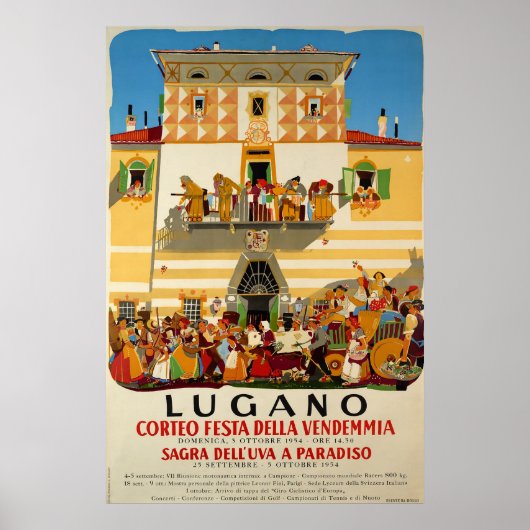 Corteo festa della Vendemmia, Lugano, Reiseplakat Poster (Vorne)