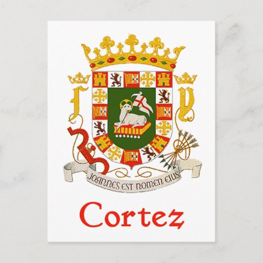 Cortez Schild von Puerto Rico Postkarte (Vorderseite)