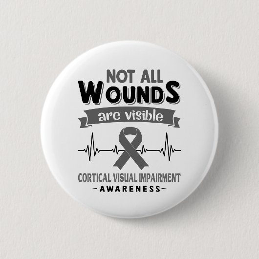 Cortical Visuell Impairness Awareness Month Ribbon Button (Vorderseite)