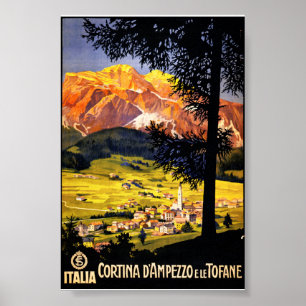 Cortina d Ampezzo Italien Vintage Poster Restaurie