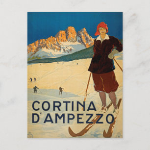 Cortina d' Ampezzo, Italien Vintage-Reisepostkarte Postkarte