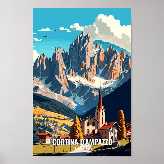 Cortina d'Ampazzo Kunstvoll wandern im Valle Verza Poster (Vorne)