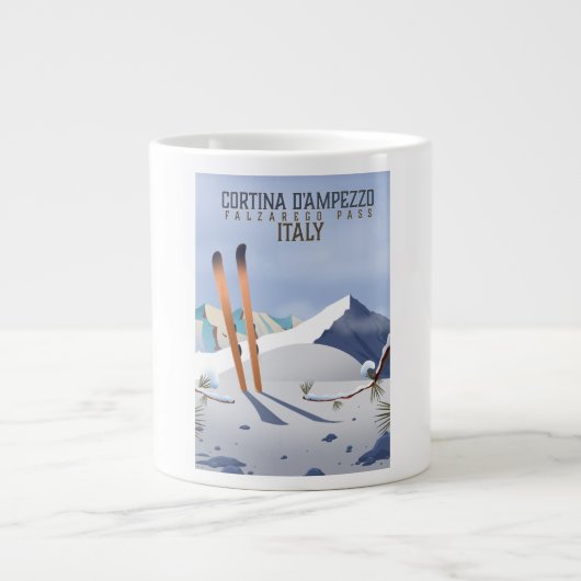 Cortina d'Ampezzi Italien Skilanglauf Kunst, Dicht Jumbo-Tasse (Vorderseite)