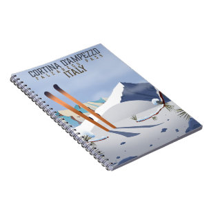 Cortina d'Ampezzi Italien Skilanglauf Kunst, Dicht Notizblock