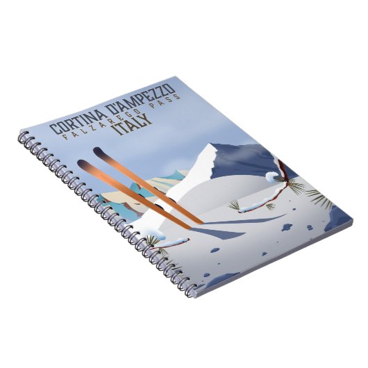 Cortina d'Ampezzi Italien Skilanglauf Kunst, Dicht Notizblock (Rechte Seite)