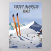 Cortina d'Ampezzi Italien Skilanglauf Kunst, Dicht Poster (Vorne)