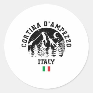 Cortina D'ampezzo Italien Alpen Skigebiet Alp Loca Runder Aufkleber