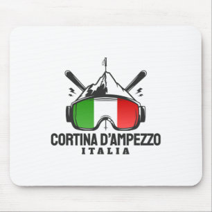 Cortina D'ampezzo Italien Retro Skigebiet Skigebie Mousepad