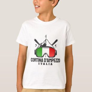 Cortina D'ampezzo Italien Retro Skigebiet Skigebie T-Shirt