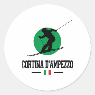 Cortina D'ampezzo Italien Ski Resort Alps Italien Runder Aufkleber