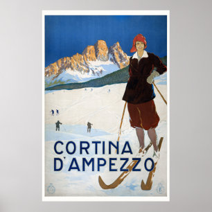 Cortina d'Ampezzo Italien Vintage Poster 1923