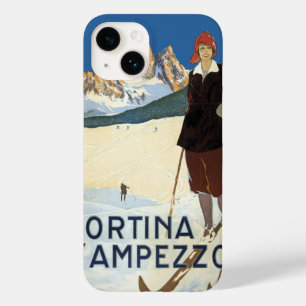 Cortina d'Ampezzo, Italien, Vintage-Reise Ski Alpe Case-Mate iPhone 14 Hülle