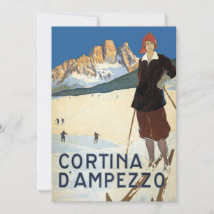Cortina d'Ampezzo, Italien, Vintage Travel Ski Alp