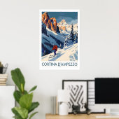 Cortina dampezzo Ski Druck - Italien 1 Poster (Heimbüro)