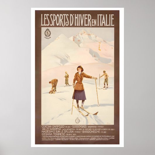 Cortina D'Ampezzo Val Gardena Bardonecchia Poster (Vorne)