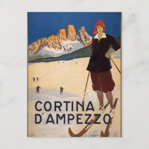 Cortina d'Ampezzo Vintag Italien Winterschnee Postkarte