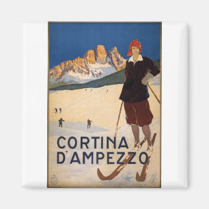 Cortina d'Ampezzo Vintage Reiseplaner für Kletterh Magnet