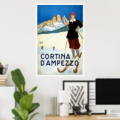 Cortina d'Ampezzo Vintage Travel Poster (Heimbüro)