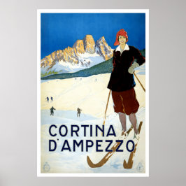 Cortina d'Ampezzo Vintage Travel Poster