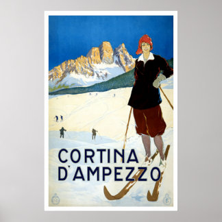 Cortina d'Ampezzo Vintage Travel Poster
