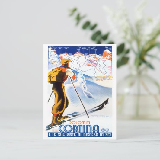 Cortina Italien Jahrgang Reise Postkarte (Stehend Vorderseite)