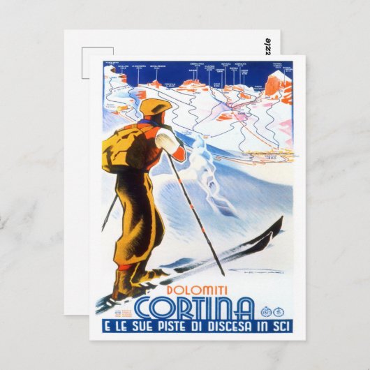 Cortina Italien Jahrgang Reise Postkarte (Vorne/Hinten)