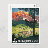 Cortina Italien Jahrgang Reise Postkarte (Vorne/Hinten)