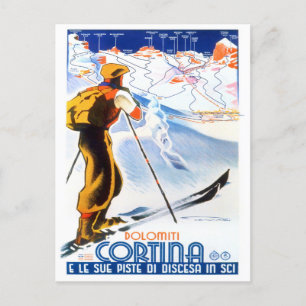 Cortina Italien Reisen im Vintage-Stil Postkarte