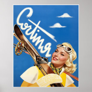 Cortina, Italien Reiseplakat Poster
