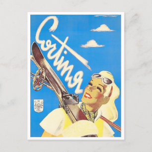 Cortina Italien Vintage-Reise Postkarte