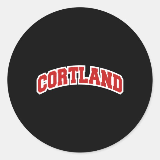 Cortland New York Varsity Style Runder Aufkleber (Vorderseite)