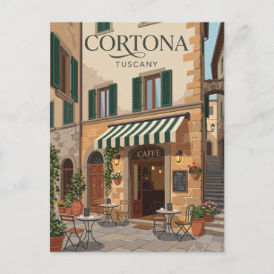 Cortona Cafe Fassade Italien Postkarte